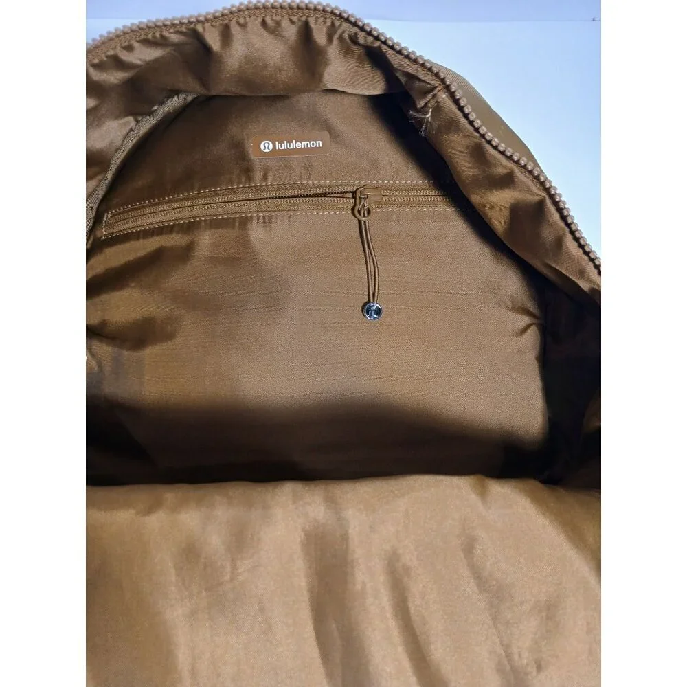 Lululemon All City Pack Backpack Brown Black Striped Nylon Bag Logo Adjustable S